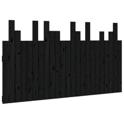 Tête de lit murale Noir 146,5x3x80 cm Bois massif de pin 614478614478