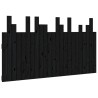Tête de lit murale Noir 146,5x3x80 cm Bois massif de pin 614478614478
