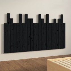 Tête de lit murale Noir 146,5x3x80 cm Bois massif de pin 614478614478