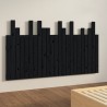 Tête de lit murale Noir 146,5x3x80 cm Bois massif de pin 614478614478