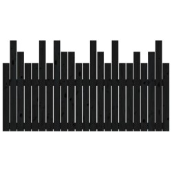 Tête de lit murale Noir 146,5x3x80 cm Bois massif de pin 614478614478