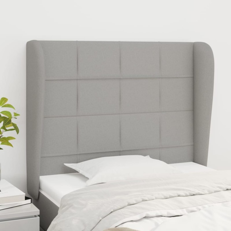 Tête de lit avec oreilles Gris clair 103x23x118/128 cm Tissu 614479614479