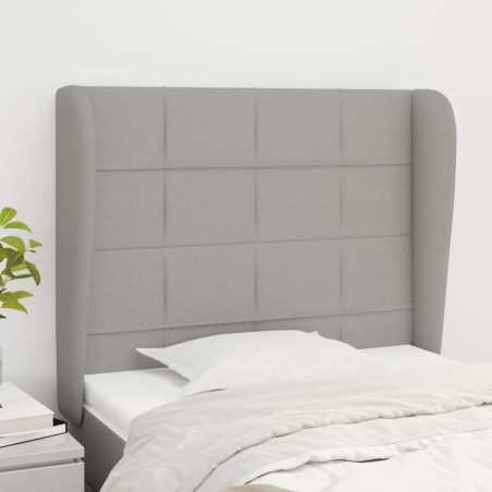 Tête de lit avec oreilles Gris clair 103x23x118/128 cm Tissu 614479614479