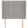 Tête de lit avec oreilles Gris clair 103x23x118/128 cm Tissu 614479614479