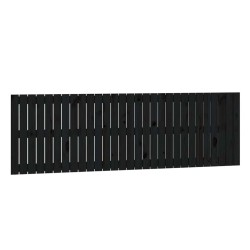 Tête de lit murale Noir 185x3x60 cm Bois massif de pin 614480614480