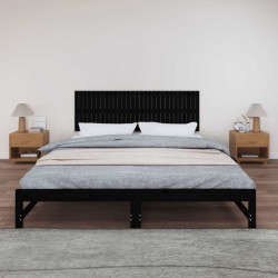 Tête de lit murale Noir 185x3x60 cm Bois massif de pin 614480614480