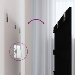 Tête de lit murale Noir 185x3x60 cm Bois massif de pin 614480614480