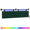 Tête de lit suspendue Avec lumière LED Vert foncé Velours 614487614487