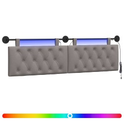 Tête de lit suspendue Avec lumière LED Taupe Tissu 614488614488