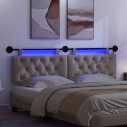 Tête de lit suspendue Avec lumière LED Taupe Tissu 614488614488