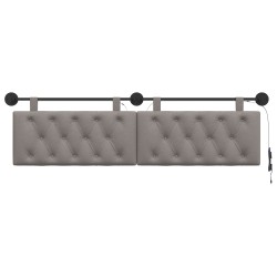 Tête de lit suspendue Avec lumière LED Taupe Tissu 614488614488