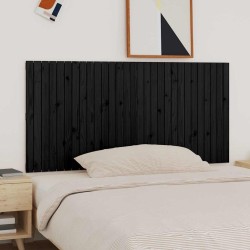 Tête de lit murale Noir 185x3x90 cm Bois massif de pin 614492614492
