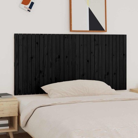 Tête de lit murale Noir 185x3x90 cm Bois massif de pin 614492614492