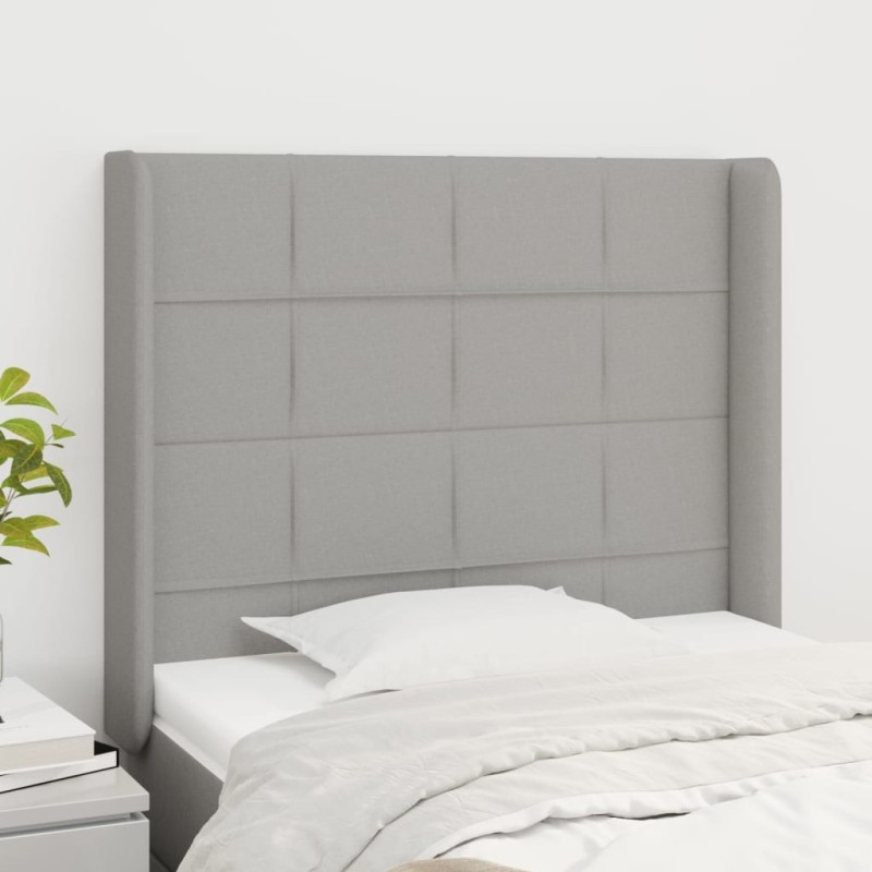 Tête de lit avec oreilles Gris clair 103x16x118/128 cm Tissu 614500614500