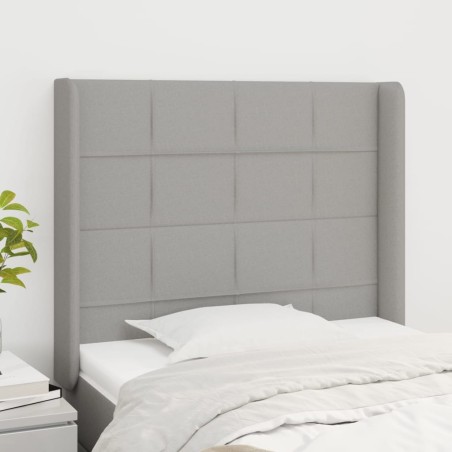Tête de lit avec oreilles Gris clair 103x16x118/128 cm Tissu 614500614500