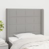 Tête de lit avec oreilles Gris clair 103x16x118/128 cm Tissu 614500614500