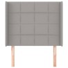 Tête de lit avec oreilles Gris clair 103x16x118/128 cm Tissu 614500614500