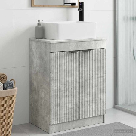 Meuble de salle de bain avec évier Gris béton 54 x 35 x 83 cm 614502614502