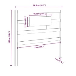 Tête de lit Marron miel 80,5x4x100 cm Bois massif de pin 614504614504