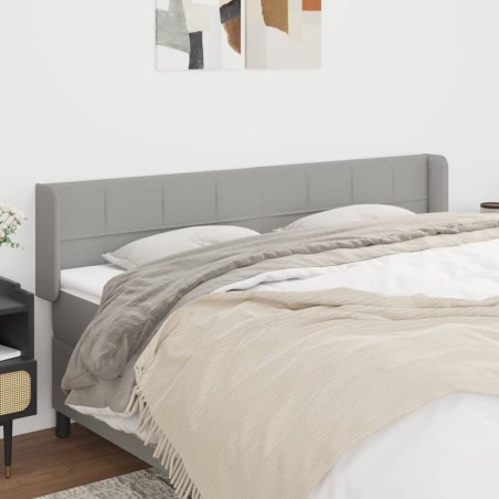 Tête de lit avec oreilles Gris clair 203x16x78/88 cm Tissu 614507614507
