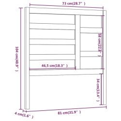 Tête de lit Marron miel 81x4x104 cm Bois massif de pin 614509614509