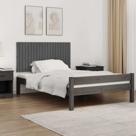 Tête de lit murale Gris 127,5x3x60 cm Bois massif de pin 614510614510