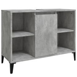 Meuble d'évier gris béton 80x33x60 cm bois d'ingénierie 614517614517