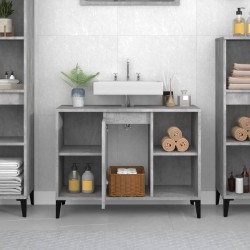 Meuble d'évier gris béton 80x33x60 cm bois d'ingénierie 614517614517