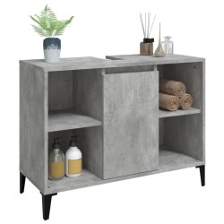 Meuble d'évier gris béton 80x33x60 cm bois d'ingénierie 614517614517