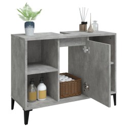 Meuble d'évier gris béton 80x33x60 cm bois d'ingénierie 614517614517