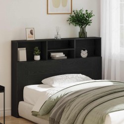 Cabinet de Tête de Lit Chêne noir 140 x 19 x 103,5 cm 614518614518