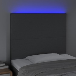 Tête de lit à LED Gris foncé 80x5x118/128 cm Tissu 614520614520
