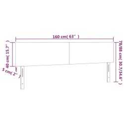Tête de lit à LED Gris foncé 160x5x78/88 cm Tissu 614522614522