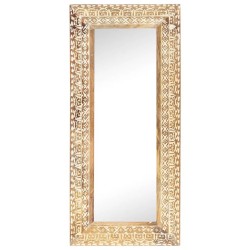 Miroir sculpté à la main 110x50x2,6 cm Bois de manguier solide 614525614525