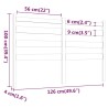 Tête de lit Gris 126x4x100 cm Bois massif de pin 614528614528