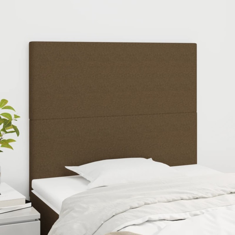 Tête de lit marron foncé 100x5x118/128 cm Tissu 614531614531