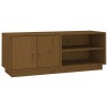 Meuble TV Marron miel 105x34x40 cm Bois de pin massif 614549614549
