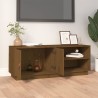 Meuble TV Marron miel 105x34x40 cm Bois de pin massif 614549614549