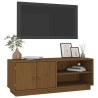 Meuble TV Marron miel 105x34x40 cm Bois de pin massif 614549614549