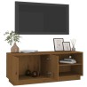 Meuble TV Marron miel 105x34x40 cm Bois de pin massif 614549614549