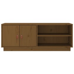 Meuble TV Marron miel 105x34x40 cm Bois de pin massif 614549614549