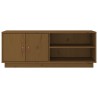Meuble TV Marron miel 105x34x40 cm Bois de pin massif 614549614549