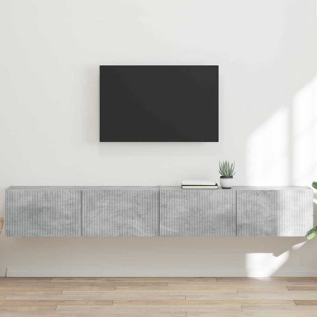 Meuble TV mural 2 pcs Béton 98 x 31 x 29,5 cm Bois d'ingénierie 614551614551