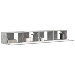 Meuble TV mural 2 pcs Béton 98 x 31 x 29,5 cm Bois d'ingénierie 614551614551