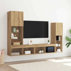 Meuble TV 4 pcs chêne artisanal Bois d'ingénierie 614553614553