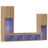 Meuble TV 4 pcs chêne artisanal Bois d'ingénierie 614553614553