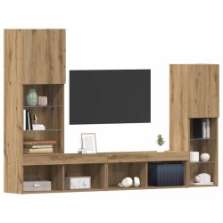 Meuble TV 4 pcs chêne artisanal Bois d'ingénierie 614553614553