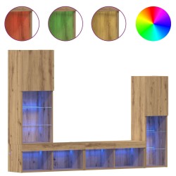 Meuble TV 4 pcs chêne artisanal Bois d'ingénierie 614553614553