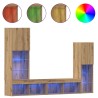 Meuble TV 4 pcs chêne artisanal Bois d'ingénierie 614553614553