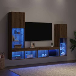 Meuble TV 4 pcs chêne artisanal Bois d'ingénierie 614553614553